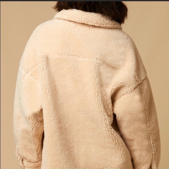 🧸Choosy Momo oversized Teddy shirt jacket in beige - Picture 4 of 6